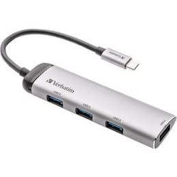 Verbatim USB-Hub 4-fach grau