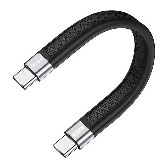 Equip Kabel USB-C4.0->C Gen3 Fla.PD240W St/St 0.13m schwarz