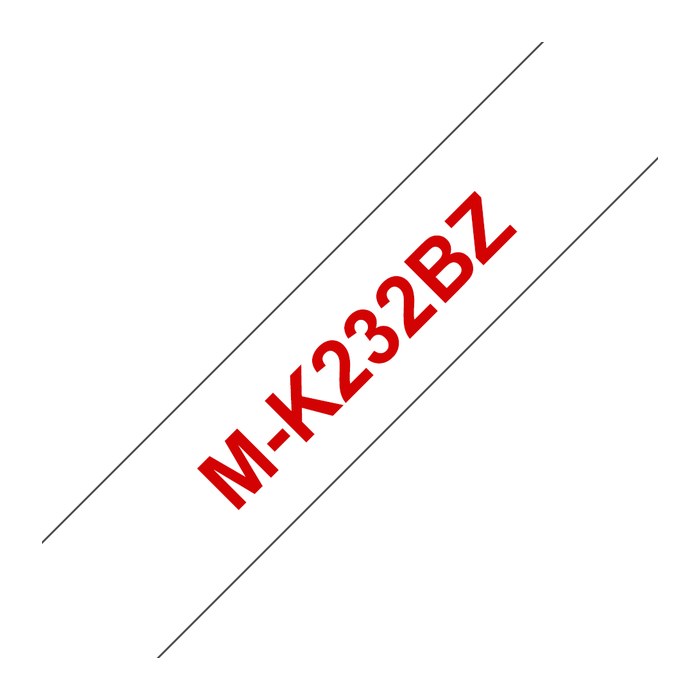 brother Schriftband M-K M-K232 MK232BZ, 12 mm, rot auf weiß, 1 St.