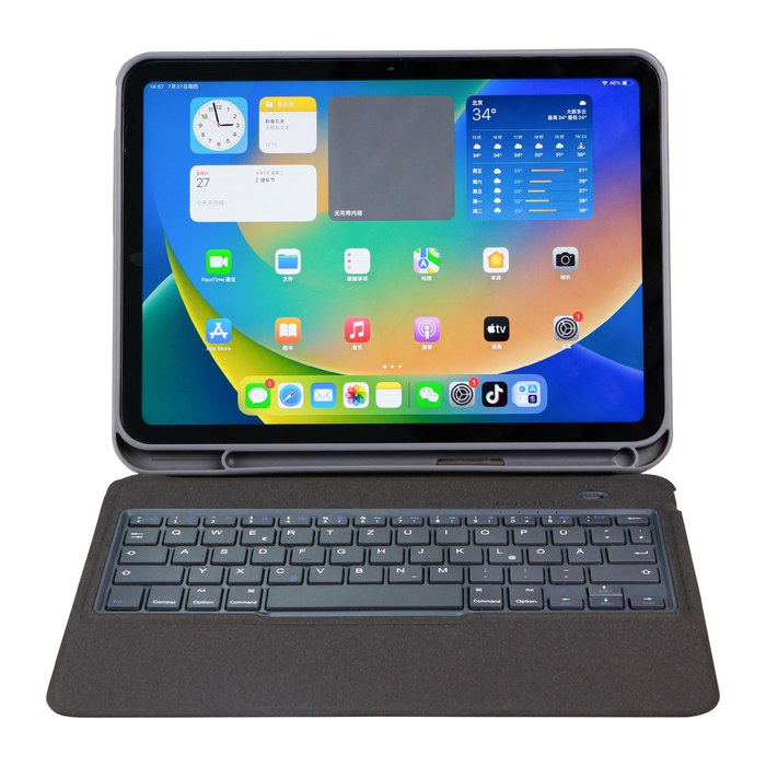 DEQSTER Slim Keyboard 2 iPad Tablet-Tastatur schwarz geeignet für Apple iPad 10. Gen (2022), Apple iPad 10. Gen (2024)