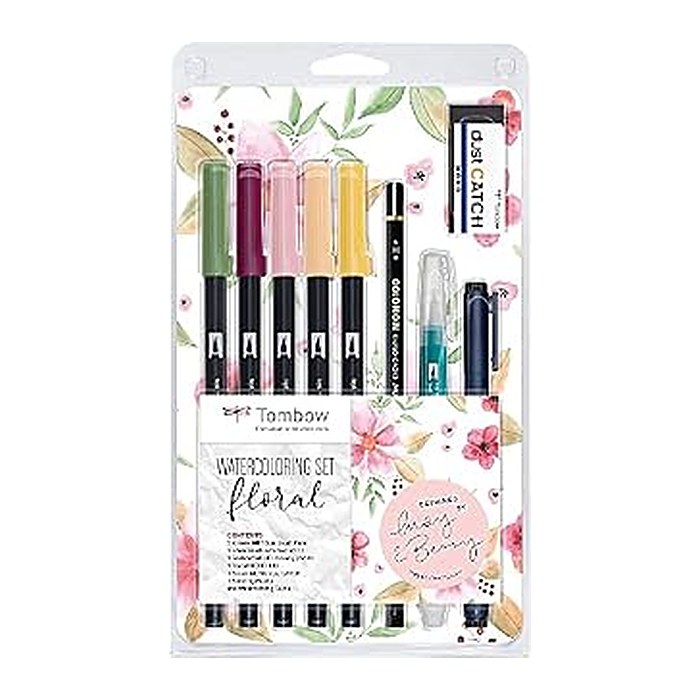 Tombow ABT Floral Brush-Pen-Set farbsortiert, 1 Set