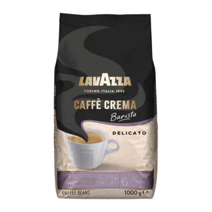 LAVAZZA Caffé Crema Barista Delicato Kaffeebohnen, Arabica- und Robustabohnen mild, 1 kg
