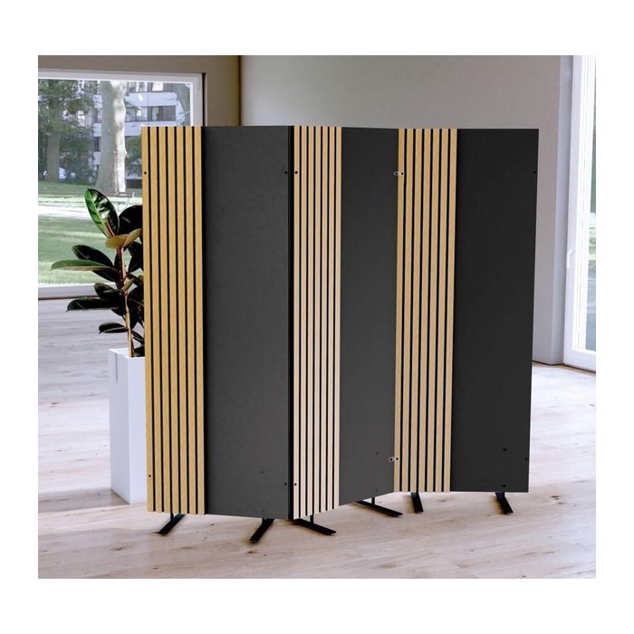 Kerkmann Akustik-Trennwand Oxford 45001053, anthrazit 60,0 x 165,0 cm, 1 St.