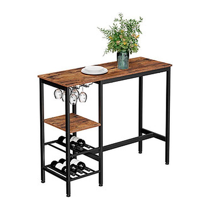 VASAGLE Bistrotisch rechteckig Spanplatte braun 110,0 x 40,0 x 90,0 cm, 1 St.