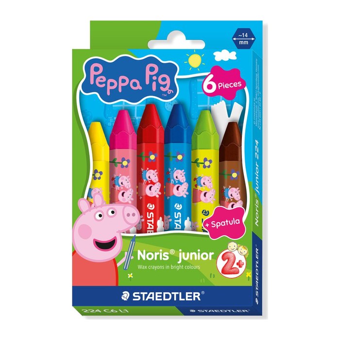 STAEDTLER Noris junior Peppa Pig Edition Wachsmalstifte farbsortiert, 6 St.