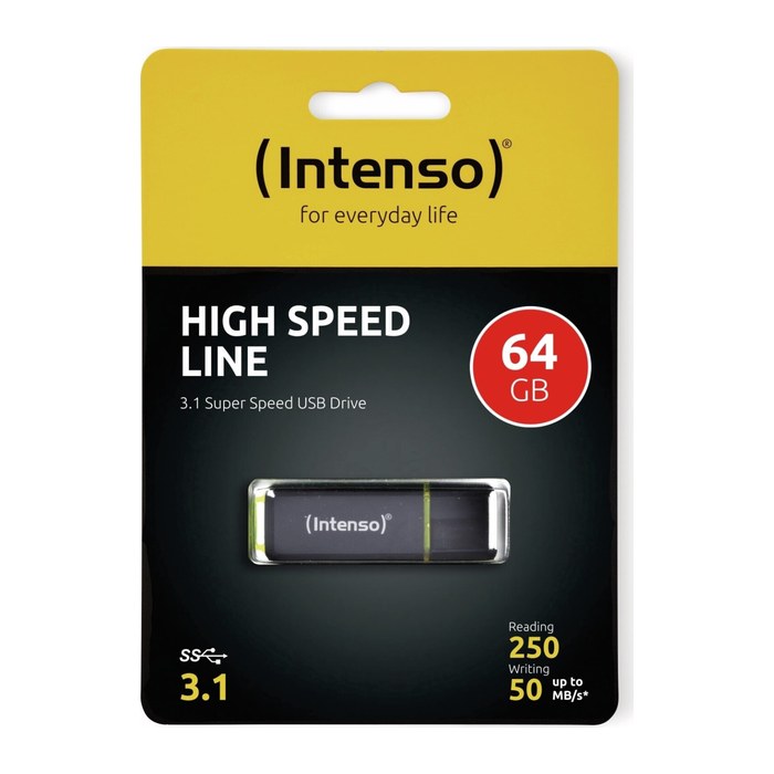 Intenso USB-Stick High Speed Line schwarz, gelb 64 GB, 1 St.