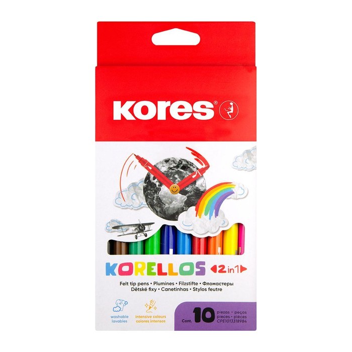 Kores® Korello Filzstifte farbsortiert, 10 St.
