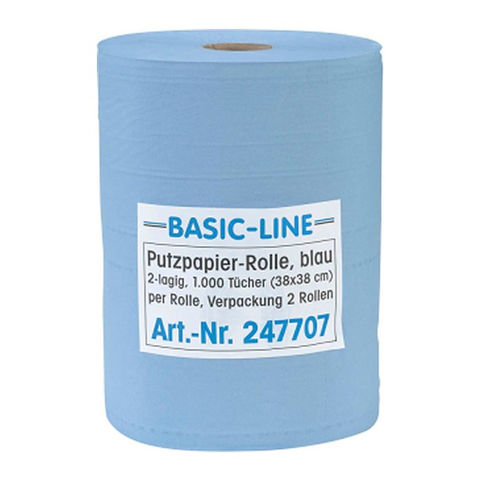 Putztuchrollen Basic-Line 2-lagig blau, 1.000 Blätter, 2 Rollen