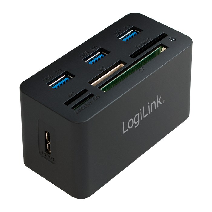 Logilink Card Reader extern mit 3xUSB 3.0 HUB AiO Cardreader