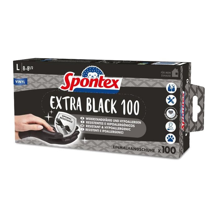 Spontex Einmalhandschuhe Extra Black 100 aus Vinyl Gr. L