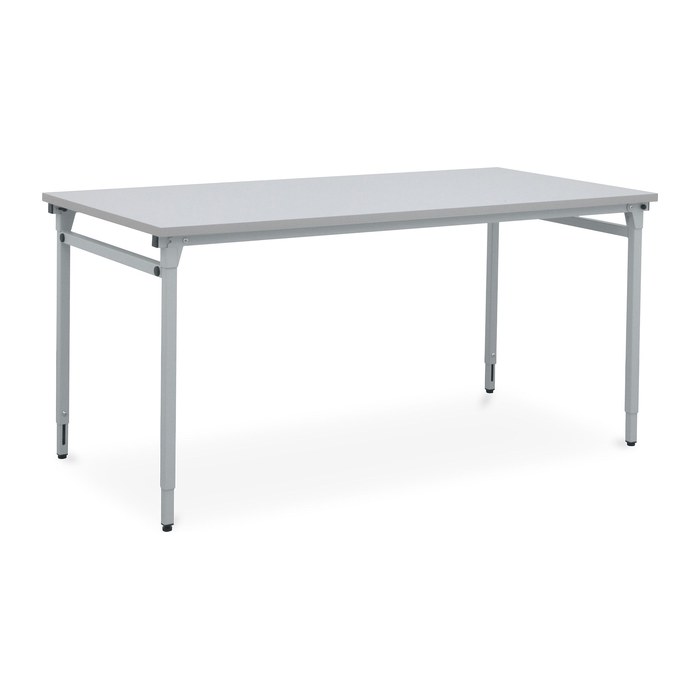 Klapptisch 4-Fuß höhenverstellbar – Gestell in Lichtgrau (1600 x 800 mm)