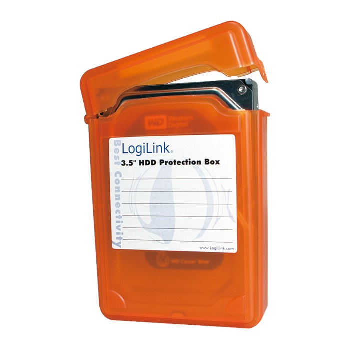 Logilink Festplatten Schutz-Box für 3,5" HDD´s, orange
