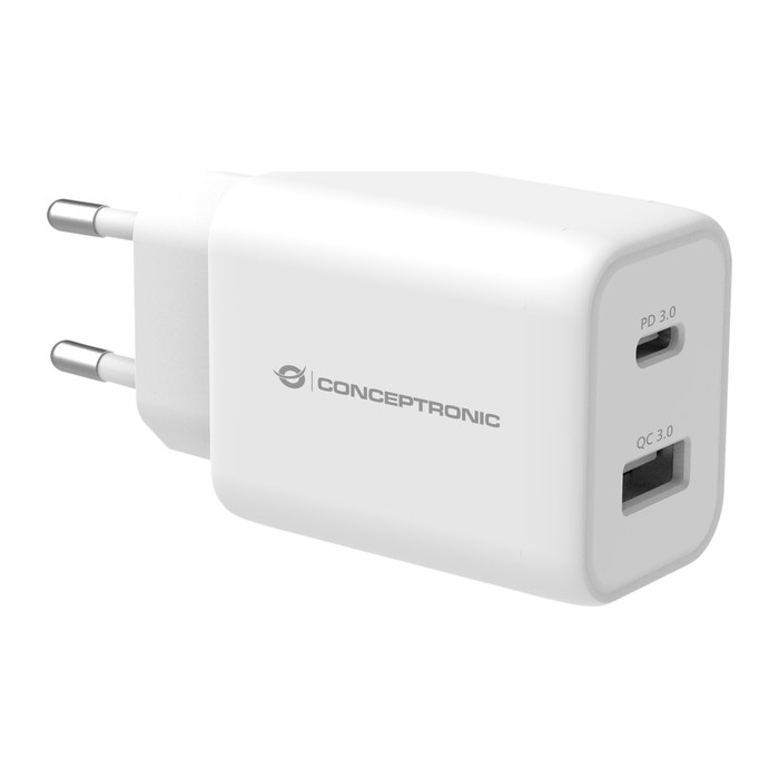CONCEPTRONIC Ladegerät 2Port USB-C/-A 33WPD3.0/PPS ws