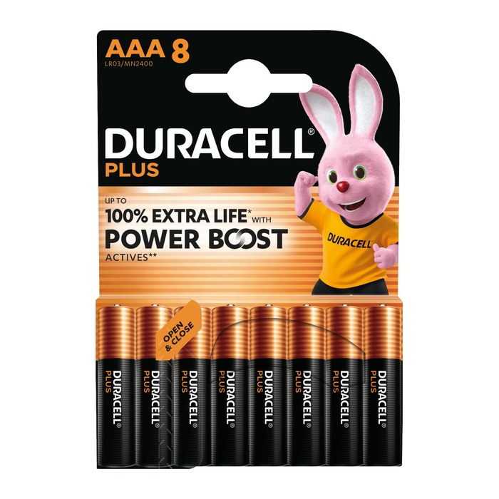 DURACELL Batterien PLUS Alkali-Mangan Micro AAA 1,5 V, 8 St.