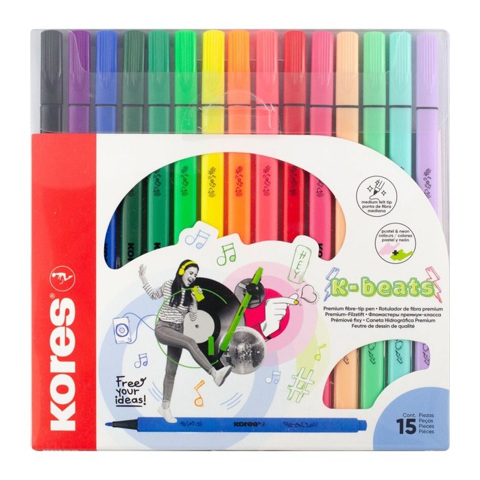 Kores® K Beats Filzstifte farbsortiert, 15 St.