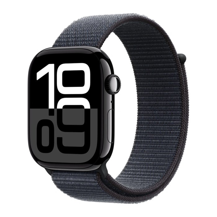 Apple Watch Series 10 46 mm Aluminium (GPS+Cellular) Sport Loop tinte, diamantschwarz