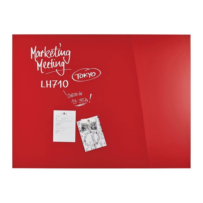 magnetoplan Glas-Magnettafel 120,0 x 90,0 cm intensiv-rot