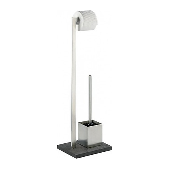 WENKO WC-Garnitur Slate Rock schwarz Metall, 1 St.