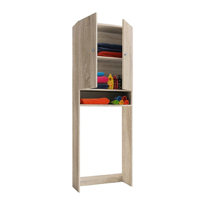 VCM my bath Waschmaschinenschrank Lona, 913841 sonoma-eiche 1 Fachboden 64,0 x 27,0 x 182,0 cm