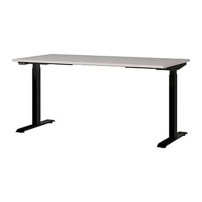 GERMANIA JET höhenverstellbarer Schreibtisch kaschmir rechteckig, T-Fuß-Gestell schwarz 160,0 x 80,0 cm