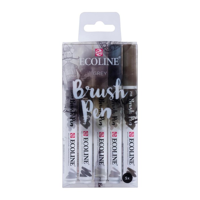 Talens ECOLINE® Brush-Pens silber, 5 St.
