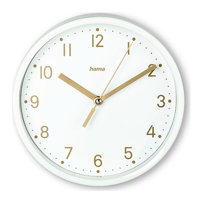 hama Wanduhr Madeira weiß Kunststoff, Ø 16,0 cm