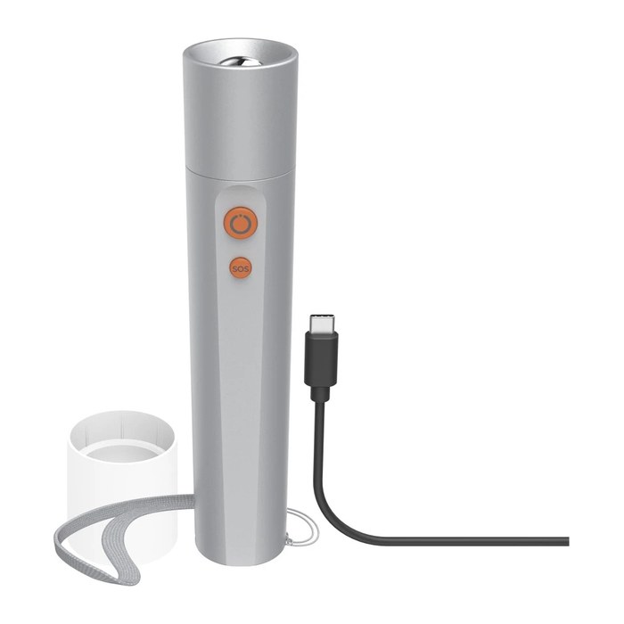 hama FL350-C LED Taschenlampe silber 17,5 cm, 1 St.