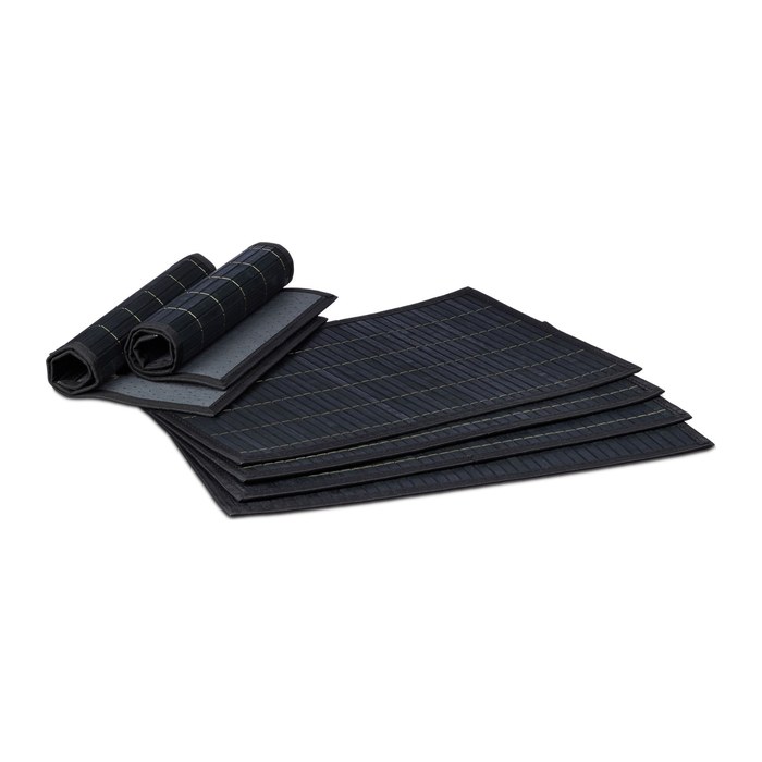 relaxdays Platzset schwarz 30,0 x 45,0 cm, 6 St.