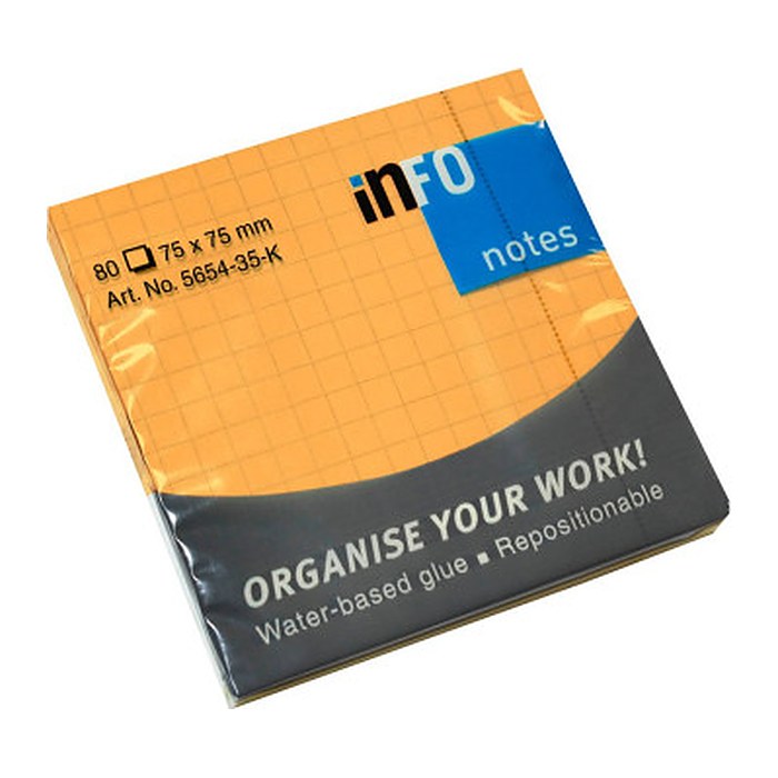 inFO Haftnotizen 5654-35-K orange, 1 Block