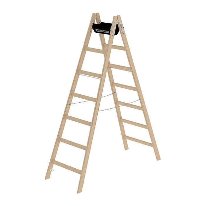 MUNK Stehleiter beidseitig 33214 natur 2x 7 Sprossen, H: 207,0 cm