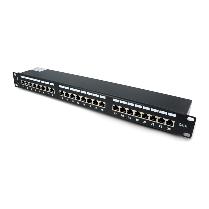 LANBERG 19" Patchpanel 1U 24-Port CAT.6 FTP geschirmt sw