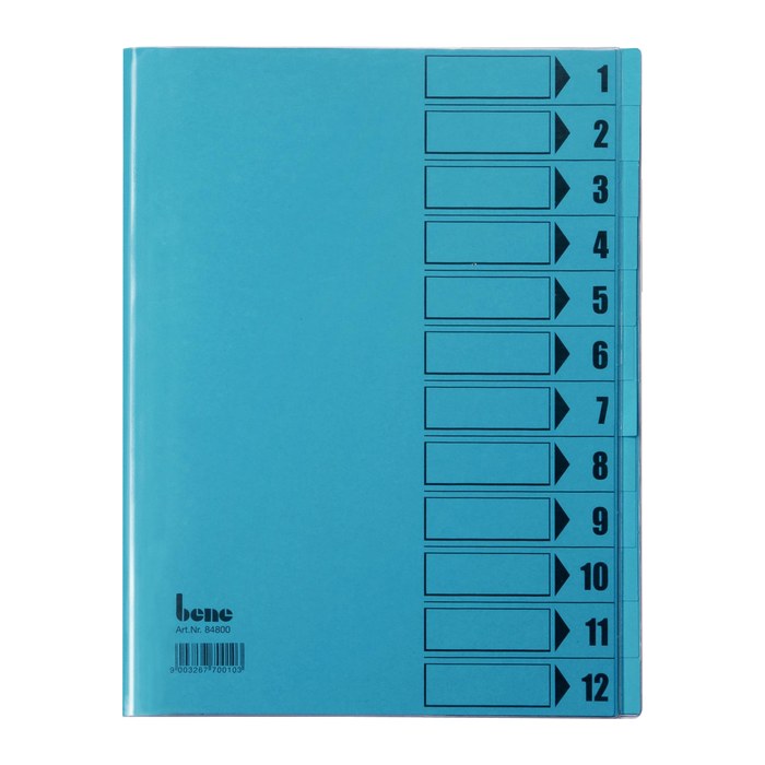 bene Ordnungsmappe 12 Fächer blau, 1 St.