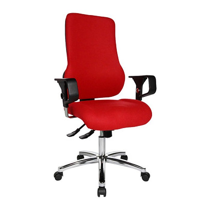 Topstar Bürostuhl Sitness 55, SD69X L51 Stoff rot, Gestell chrom