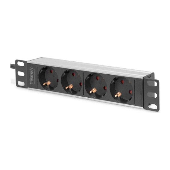 DIGITUS DN-95418 4-fach Steckdosenleiste für Serverschrank 2,0 m schwarz