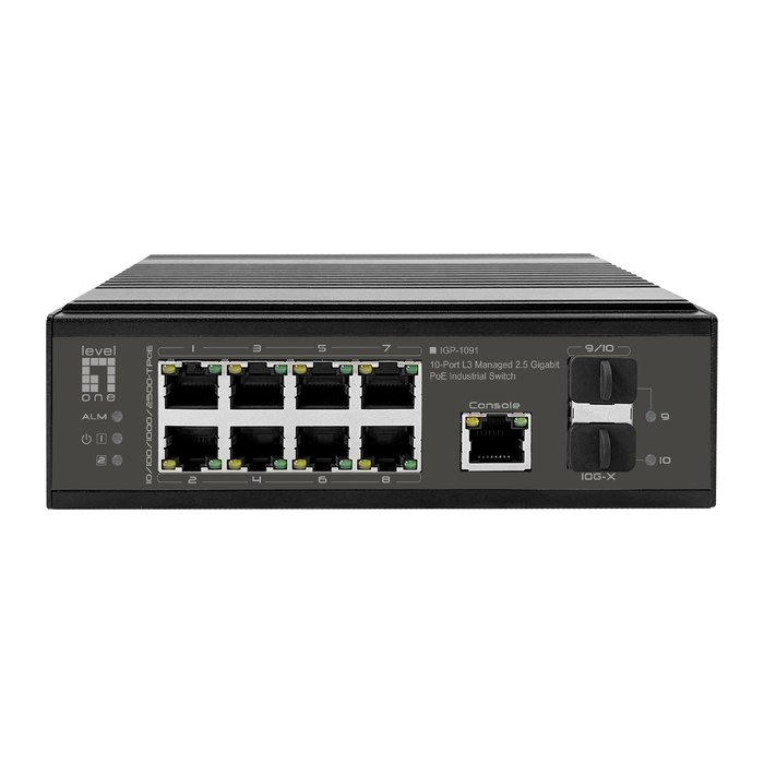LevelOne Industr.PoE+Switch 8x2.5G PoE/2x1G/10G SFP+Uplinks