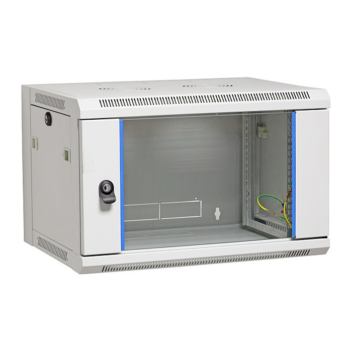 EFB 19" Wandgehäuse Flat Pack 12HE, Tiefe 600 mm, grau