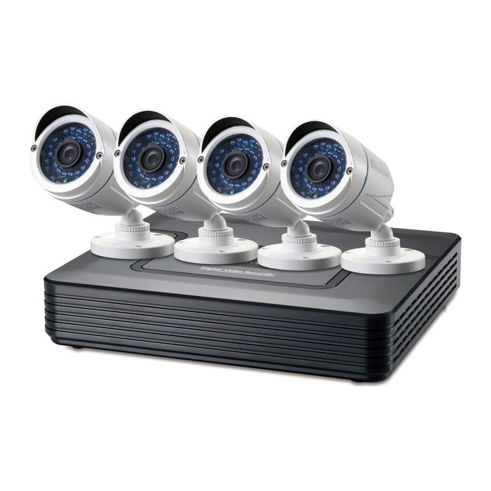 LevelOne CCTV 8-Kanal Kit 2MP/IP66/H.264/1x3,5"/IR-30m weiß