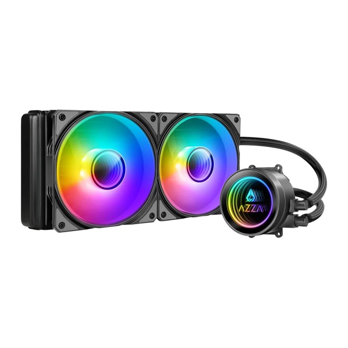 AZZA Wasserkühlung AiO 240mm HEX ARGB CPU Kühler Schwarz