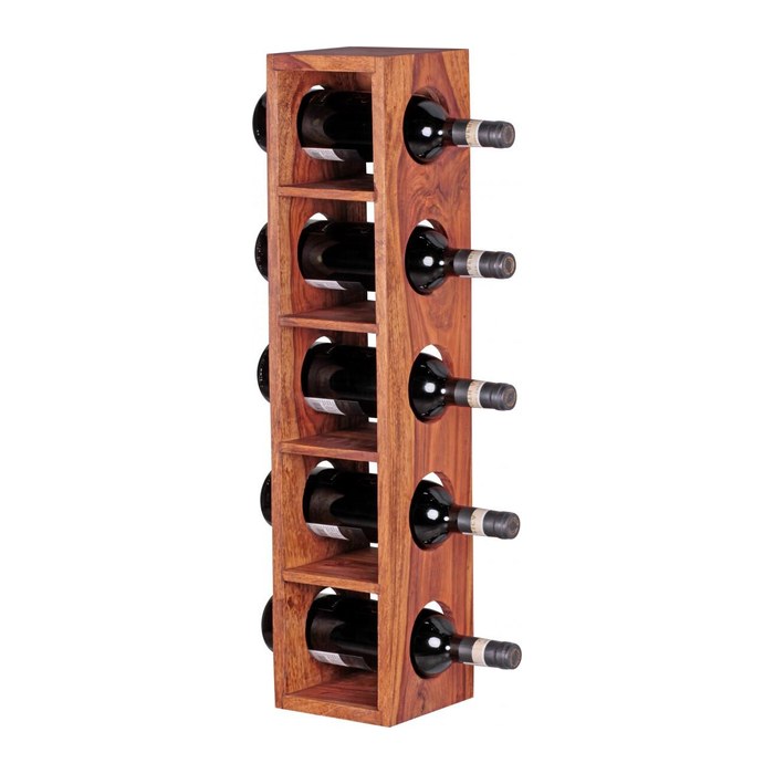 WOHNLING Weinregal sheesham 15,0 x 15,0 x 70,0 cm, 1 St.