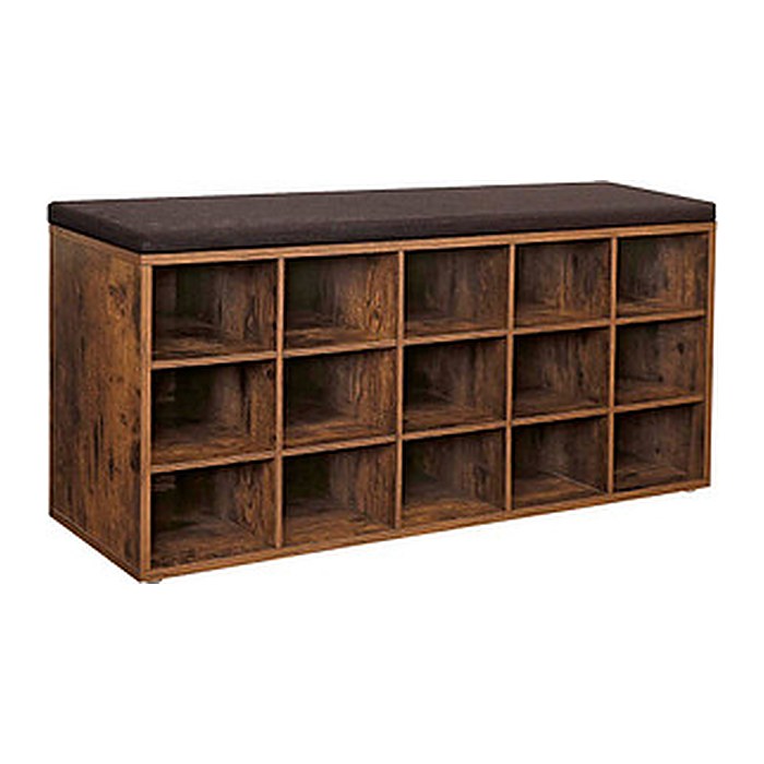 VASAGLE Schuhbank LHS15BX braun, schwarz Holz 105,0 cm