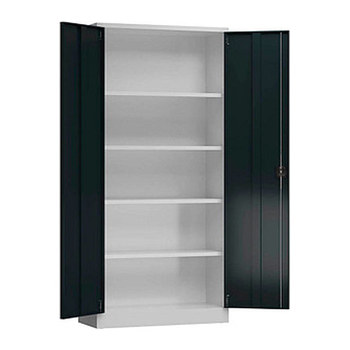 ClassiX Stahlschrank X-530348 anthrazit, lichtgrau 4 Fachböden 92,0 x 42,0 x 194,5 cm, aufgebaut, 1 St.
