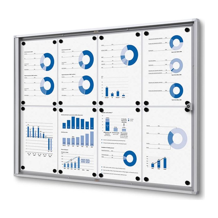 Showdown® Displays Schaukasten Economy XS silber 8x DIN A4 93,1 x 2,6 x 65,5 cm, 1 St.