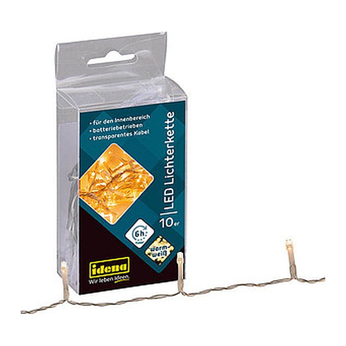Idena 10er LED Lichterkette transparent 1,0 m, 1 St.