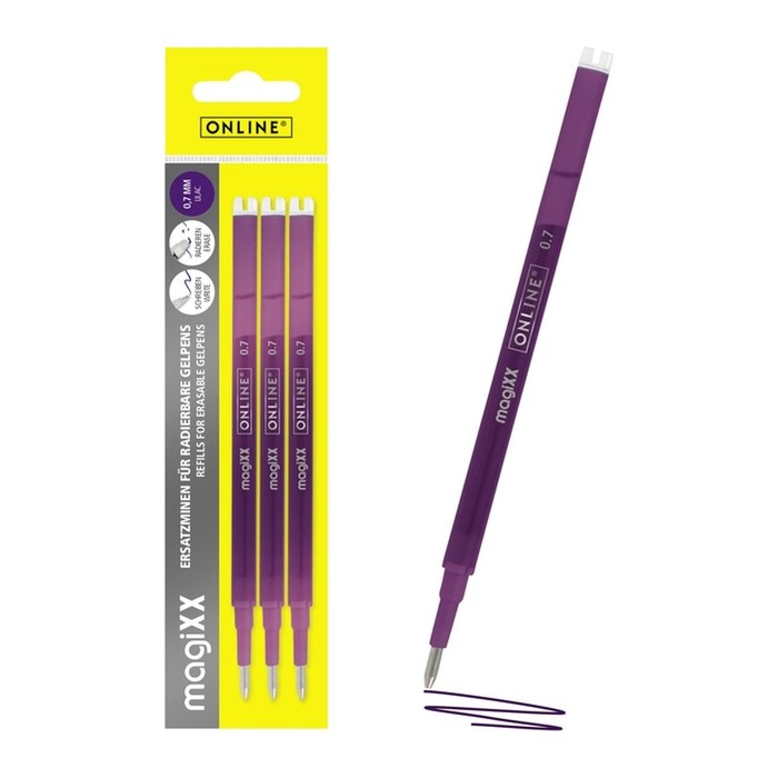 ONLINE® magiXX Gelschreiberminen lila 0,7 mm 3 St.