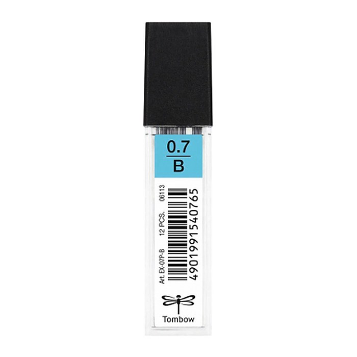 Tombow Feinminen-Bleistiftminen schwarz B 0,7 mm, 12 St.