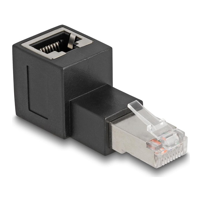DELOCK RJ45 Stecker zu RJ45 Bu Adapter Cat.6A 90° gewinkelt
