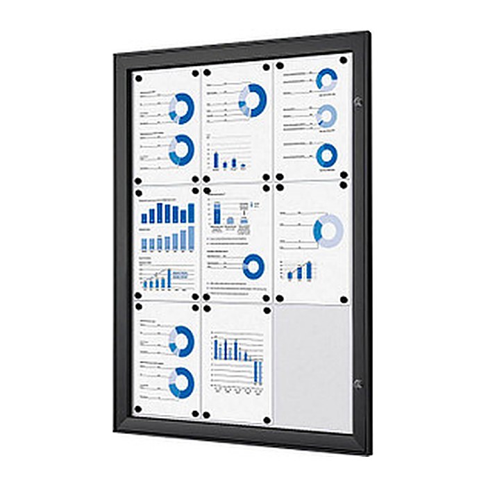 Showdown® Displays Schaukasten schwarz 9x DIN A4 74,1 x 2,3 x 100,4 cm, 1 St.