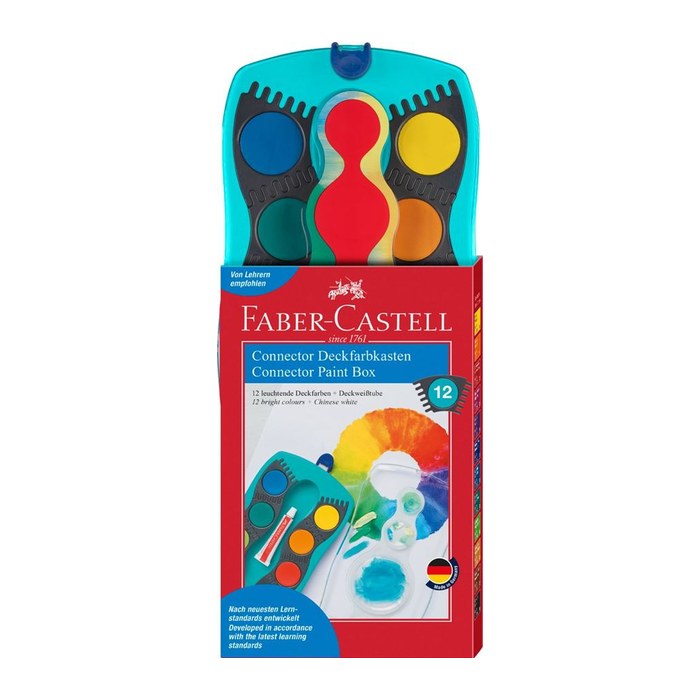 FABER-CASTELL Connector türkis 12 Wasserfarbkasten 12 Farben