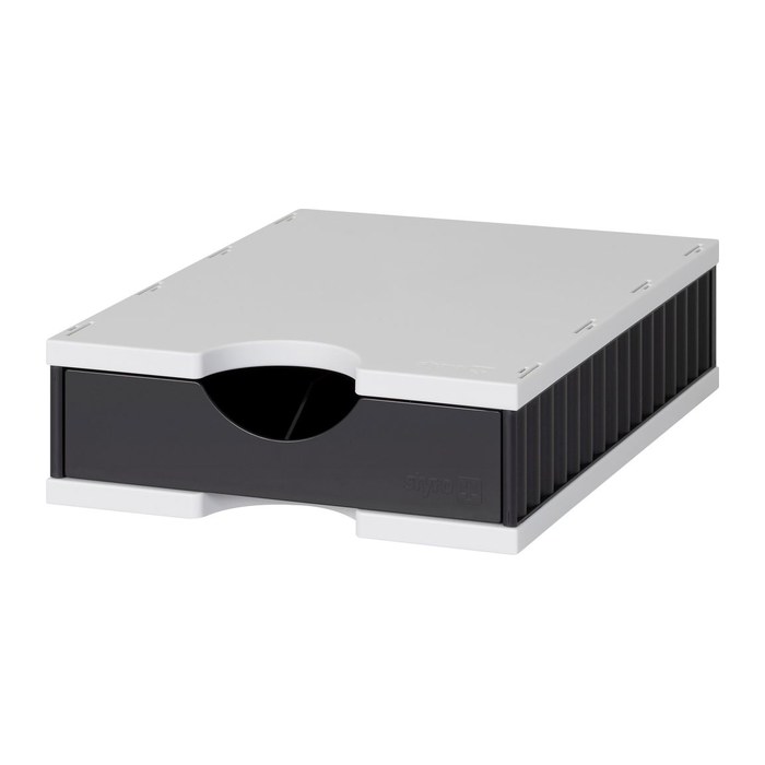 styro Schubladenbox uno  schwarz 268-0101.9895S, DIN A4 mit 1 Schublade, 1 St.