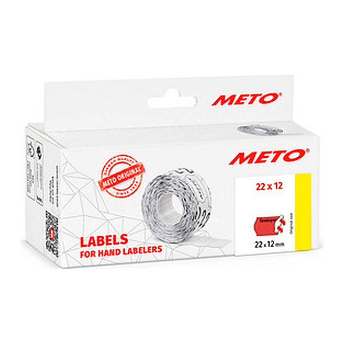 METO Preisetiketten "Sonderpreis" leuchtrot permanent 22,0 x 12,0 mm, 6 Rollen